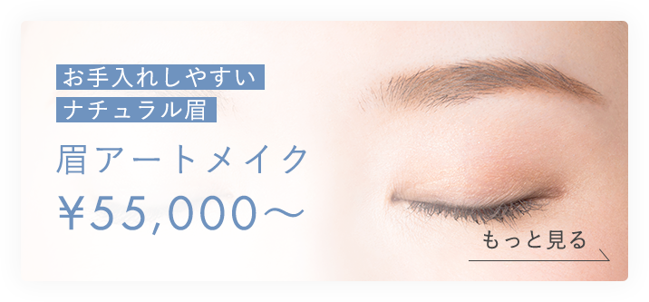 お手入れしやすいナチュラル眉 眉アートメイク ¥55,000〜