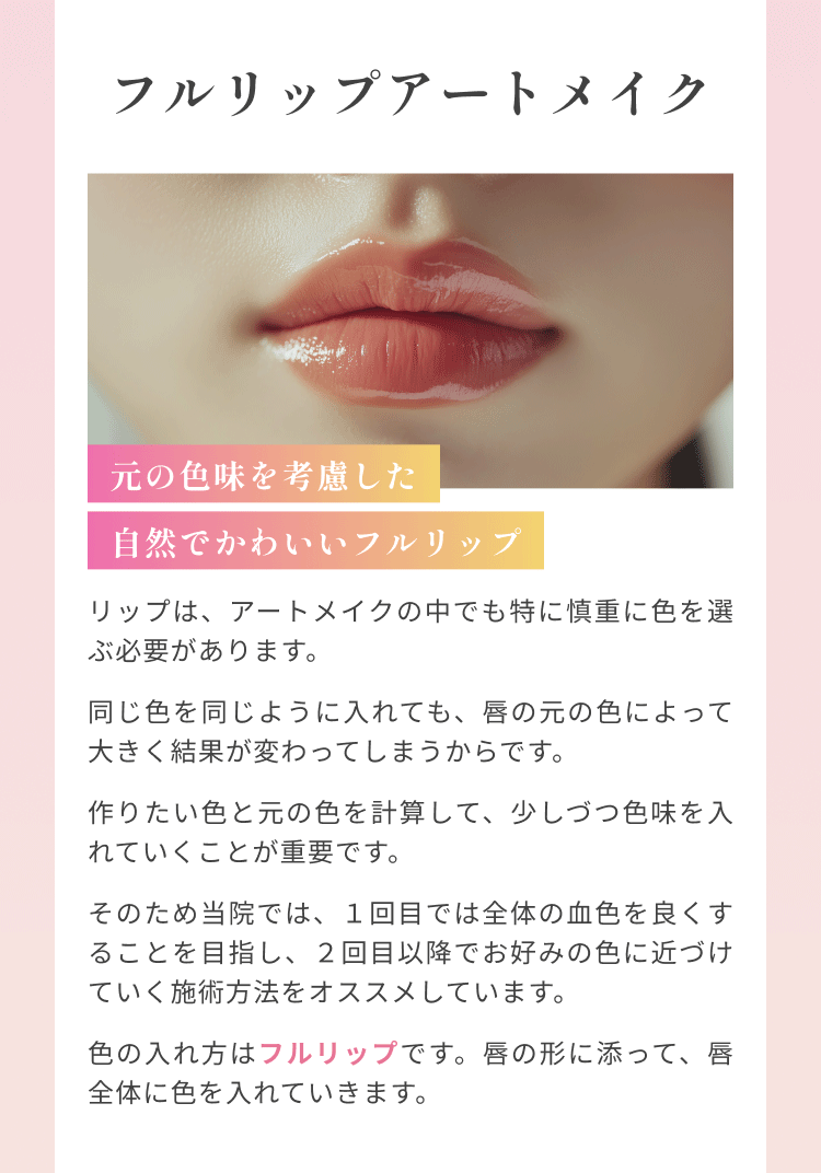 当院のリップアートメイク